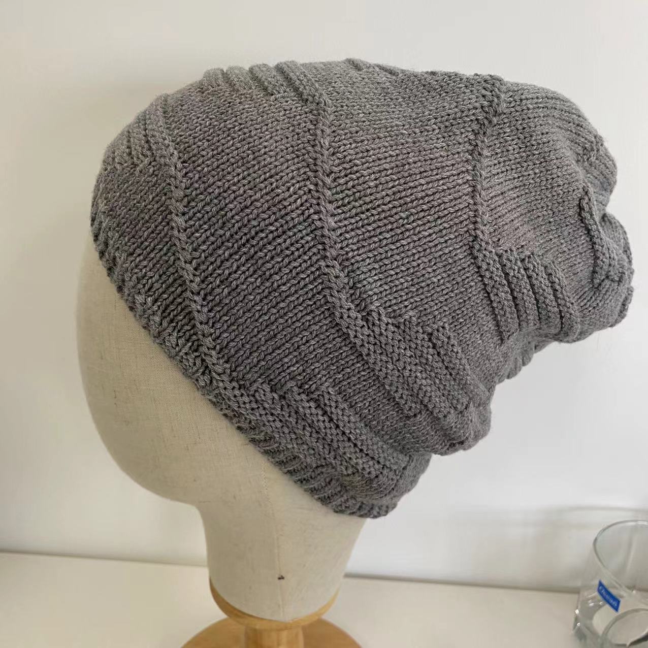 Recycle polyester solid beanie