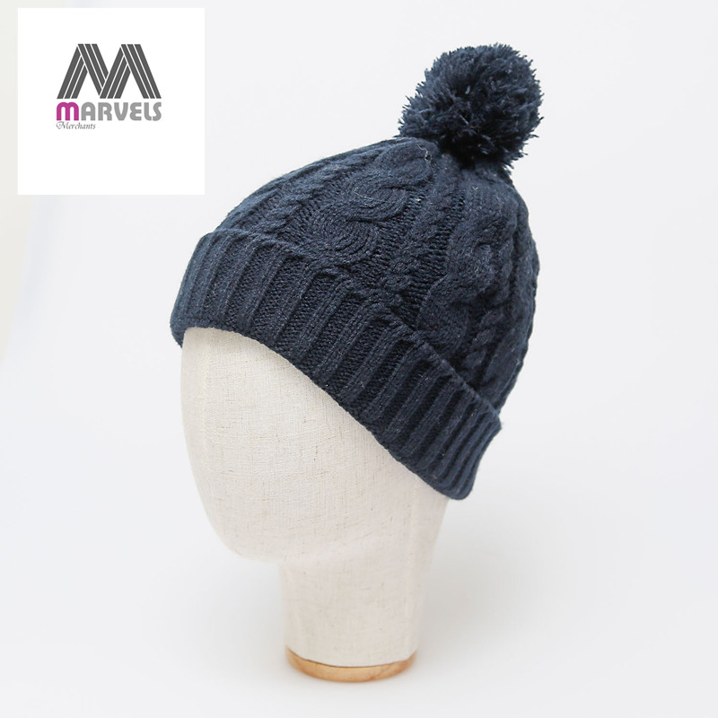 Solid color cable beanie
