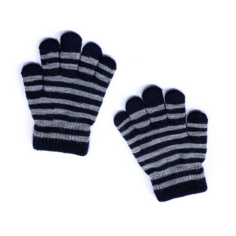 Children's Stripe Five Finger Gloves