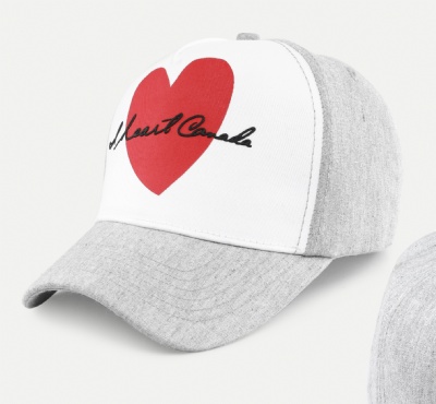 Heart embroidered logo cap