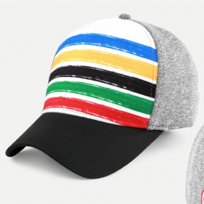 Colorful stripe printing Cap