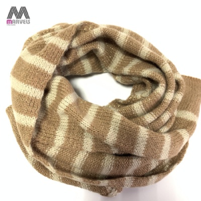 Knitted Stripe with Lurex Scarf