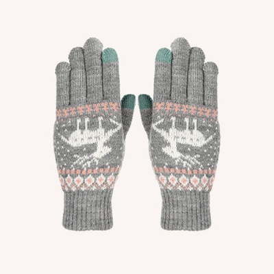 Cycling Touch Screen Fashion Jacquard Knit Thermal Gloves