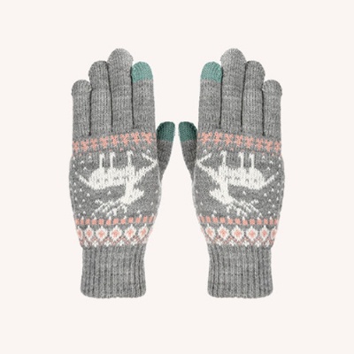 Cycling Touch Screen Fashion Jacquard Knit Thermal Gloves