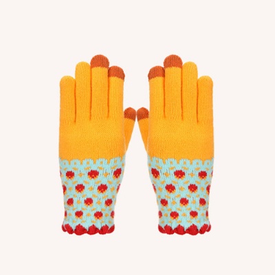 Adult Outdoor Jacquard Knit Gloves