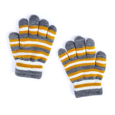 Children's Stripe Five Finger Gloves