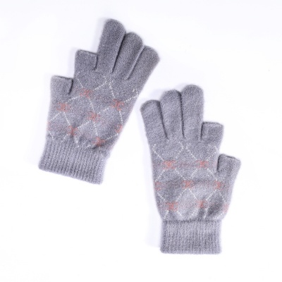 Women's Thumb and Forefinger Half Finger Knit Gloves