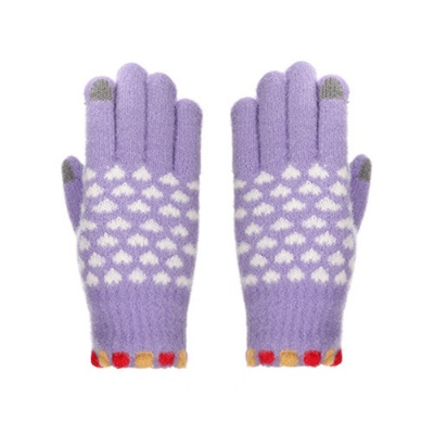 Touch Screen Heart Jacquard Gloves