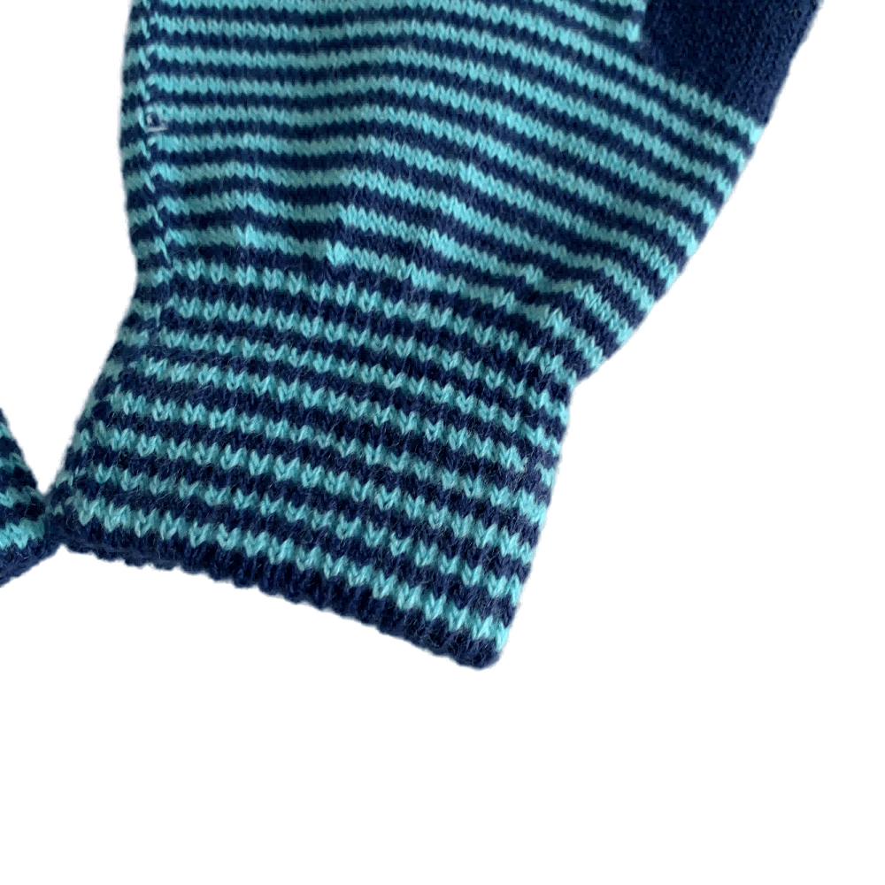 Adult Acrylic Unisex Knitted Stripe Contrast Color Winter Gloves Winter