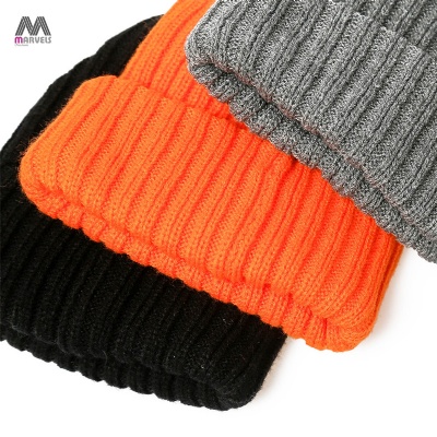 Solid color rib beanie