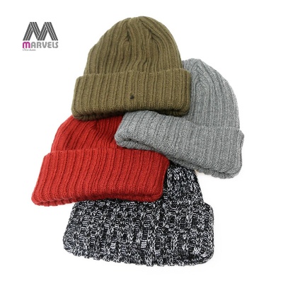 Solid color rib beanie