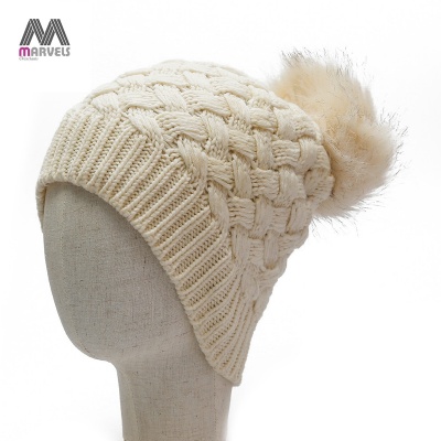 Solid color cable beanie