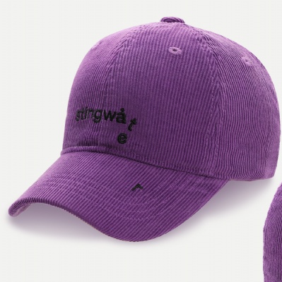 Embroidered logo corduroy cap