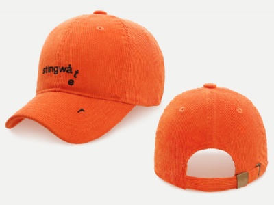 Embroidered logo corduroy cap