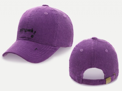 Embroidered logo corduroy cap
