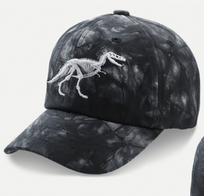 Dinosaur Embroidered Tie Dye Cap