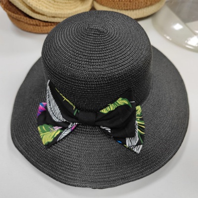 Bow pp braided straw hat