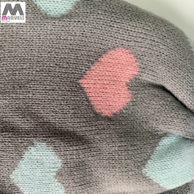Heart jacquard beanie