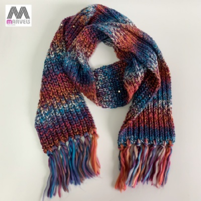 Twisted Yarn Kinted Sequin Scarf