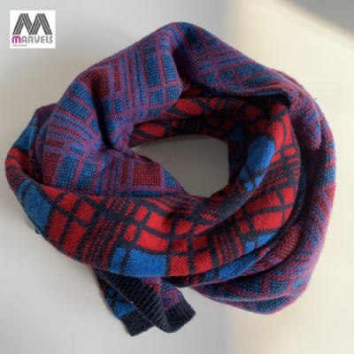 Colorful Checked Acrylic Scarf