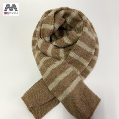 Knitted Stripe with Lurex Scarf