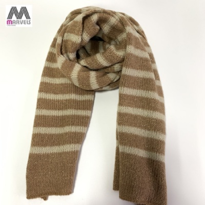 Knitted Stripe with Lurex Scarf