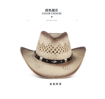 Couples Casual Denim European and American Style Hand Braided Straw Hat