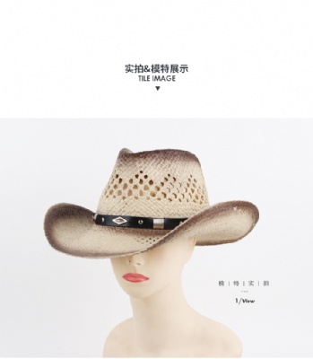 Couples Casual Denim European and American Style Hand Braided Straw Hat