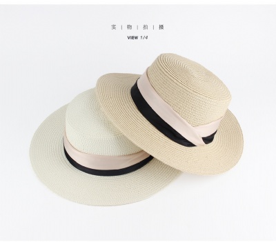 Women's Summer Flat Top Hat Outdoor Dome Sunhat