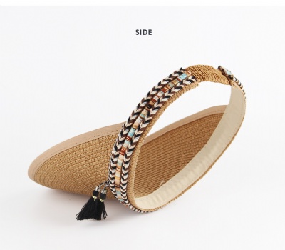 Summer Ladies Fashion Empty Top Outdoor Sunshade Straw Hat