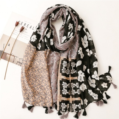 Art color matching travel printing silk feeling scarf