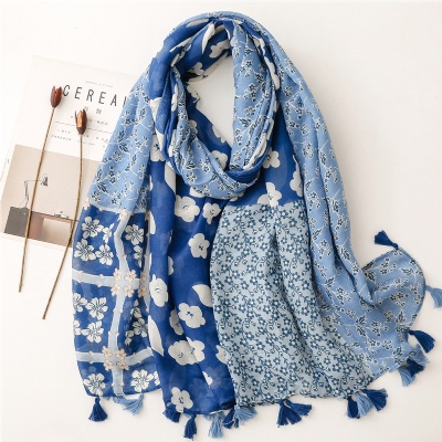 Art color matching travel printing silk feeling scarf