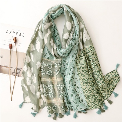 Art color matching travel printing silk feeling scarf