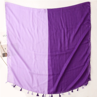 Two-color contrast thickened warm tassel scarf