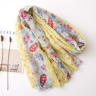 Small fresh flower seaside beach silk Scarf