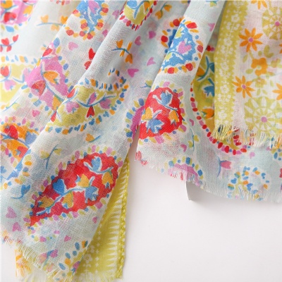 Small fresh flower seaside beach silk Scarf