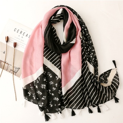 Simple and fresh cotton and linen hand-feeling Scarf