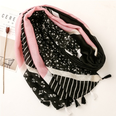 Simple and fresh cotton and linen hand-feeling Scarf