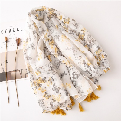 Spring and summer Korean version butterfly holiday big beach Scarf