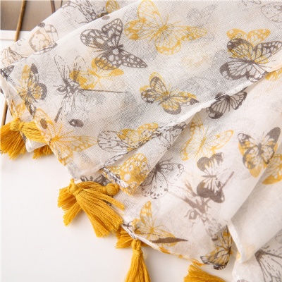 Spring and summer Korean version butterfly holiday big beach Scarf