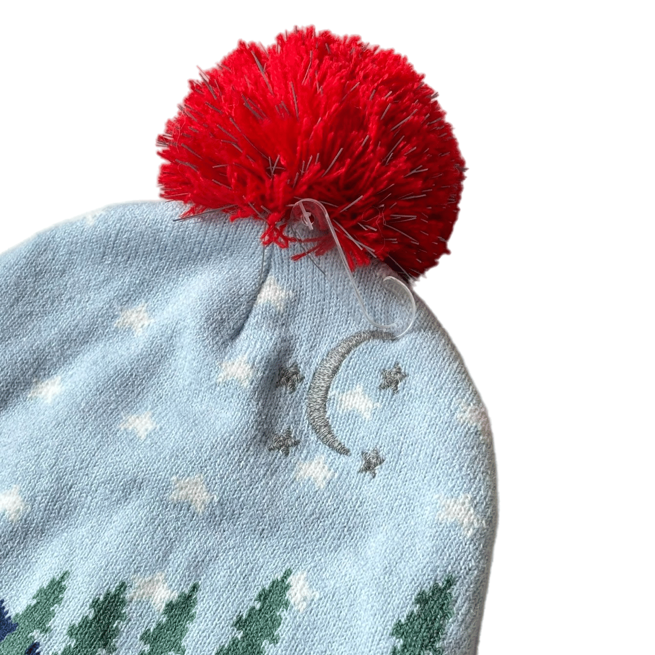 Cozy POM Yarn Beanie Hat with Jacquard Weave Design Holiday Hats