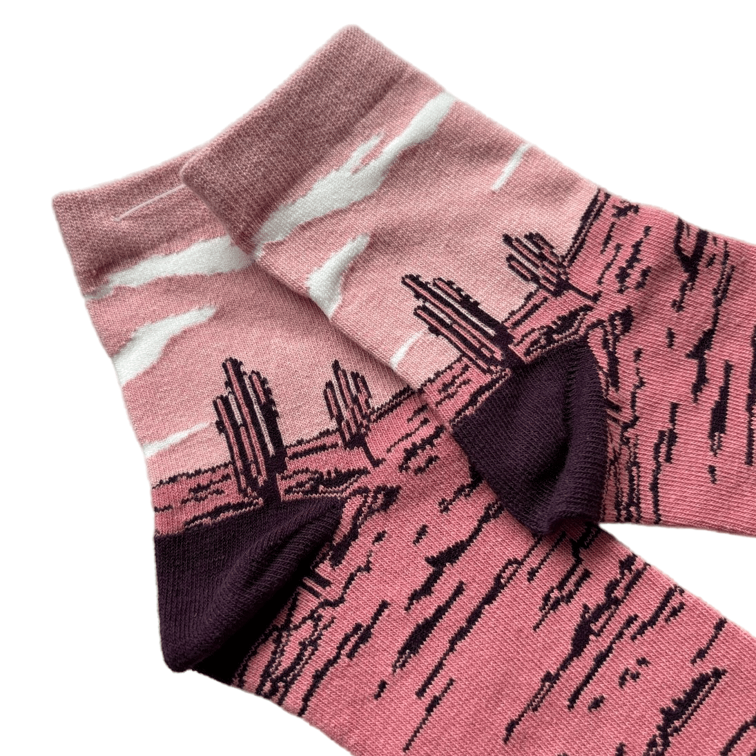 Desert Cactus Print Crew Socks Fun Western Style Socks Wholesale 
