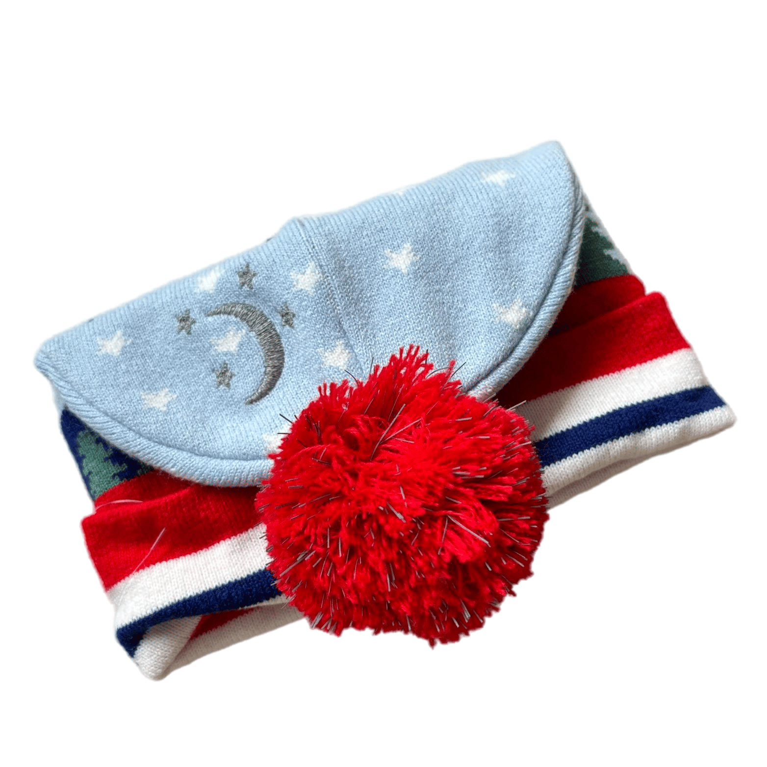 Cozy POM Yarn Beanie Hat with Jacquard Weave Design Holiday Hats