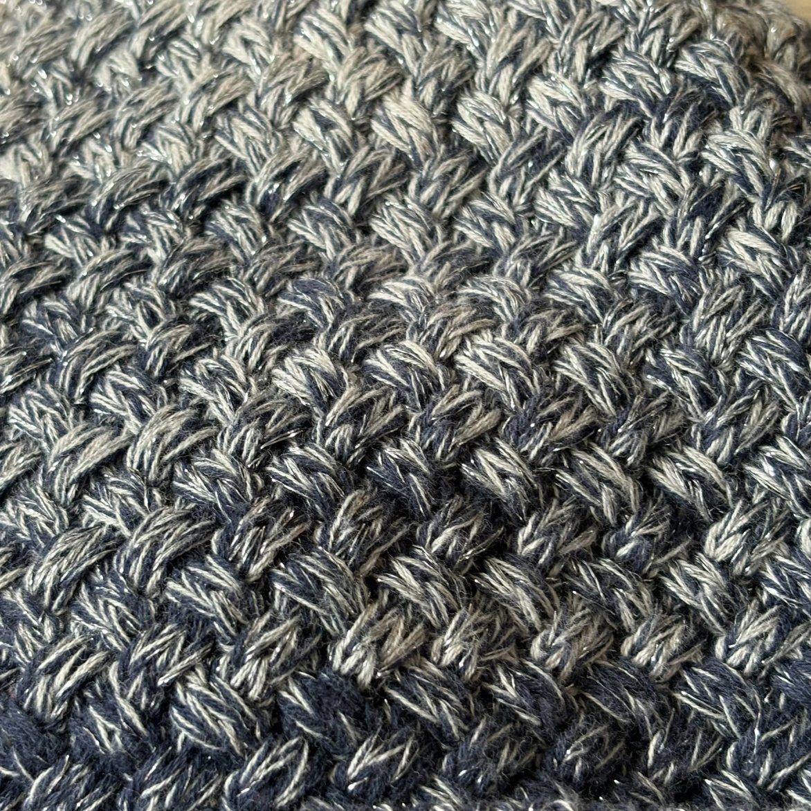 Reflective Yarn Beanie Hat with Gold and Silver Threads for Men Women