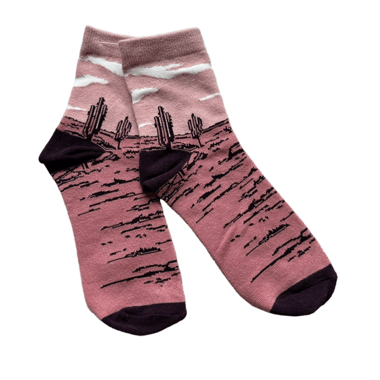 Desert Cactus Print Crew Socks Fun Western Style Socks Wholesale 