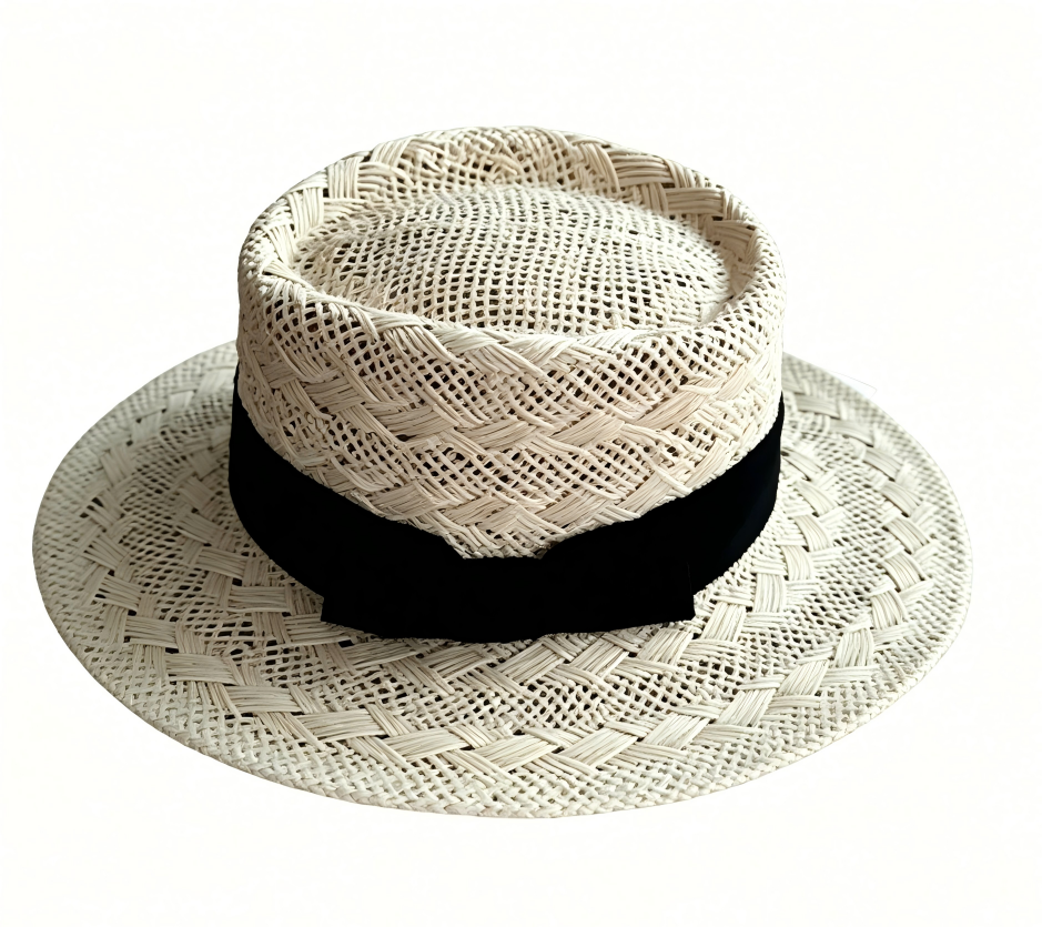 Straw Hat with Wide Brim Retro Style Summer Fashion Accessory