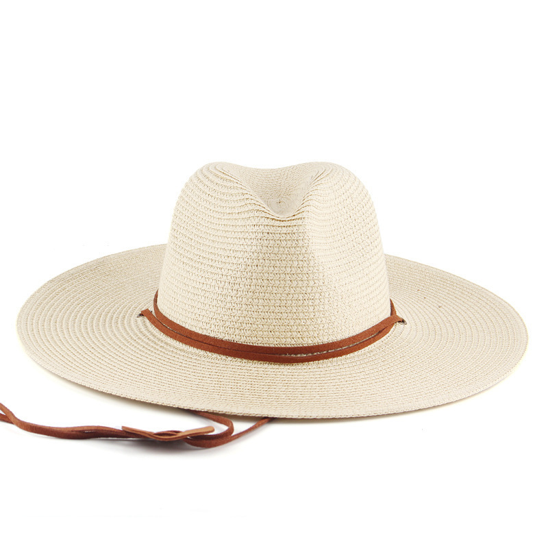 Breathable Summer Panama Hat Wide Brim Straw Fedora Sun Hat