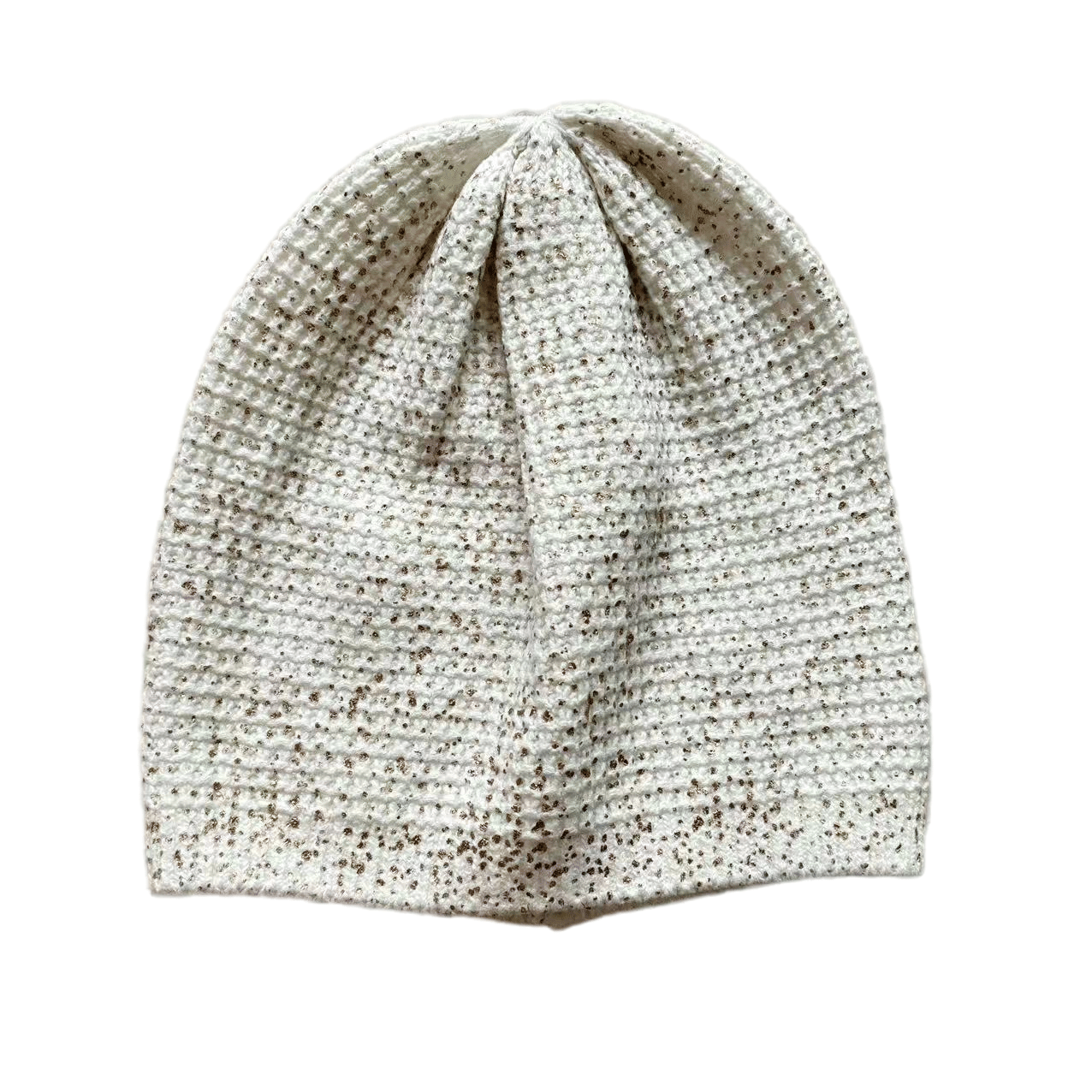 Winter Hats for Women Gold Foil Beanie Warm White Outdoor Skull Cap