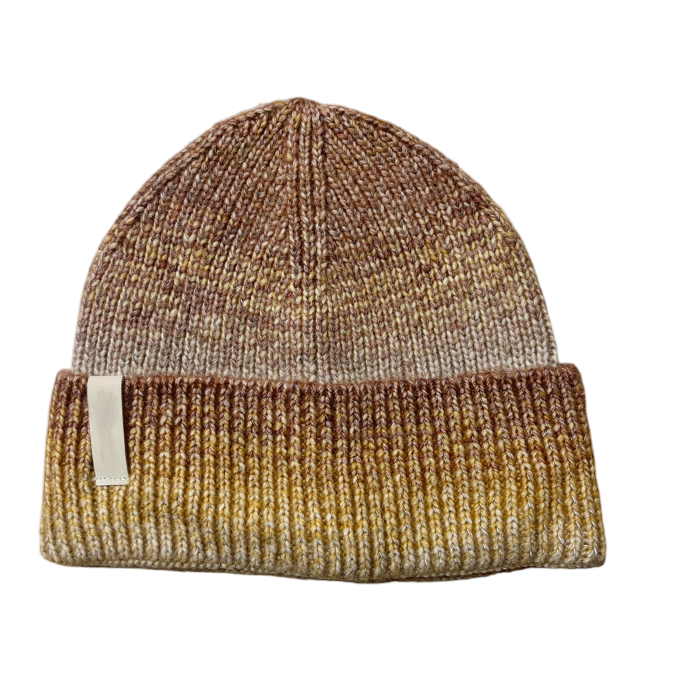 Soft Ribbed Cuffed Winter Beanie with Neutral Earth Tone Colors