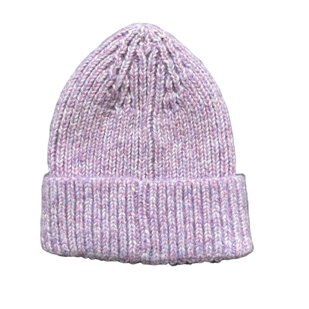 Light Purple Chunky Knit Beanie Unisex Cuffed Winter Hat
